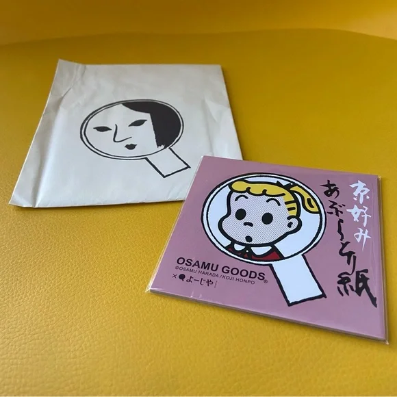 Yojiya Kyoto Osamu Goods Limited Edition Face Blotting Papers Cat Green Pink - Picture 3 of 4